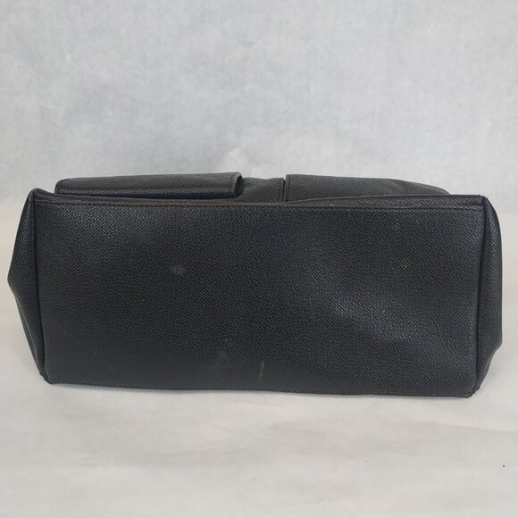 Liz Claiborne Shoulder Purse Tote Bag Black Faux Pebbled Leather Lined Pockets - Picture 8 of 16